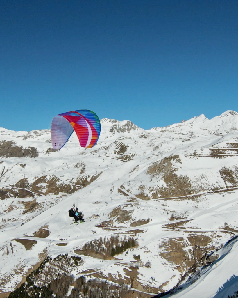 parapente hiver à orcières